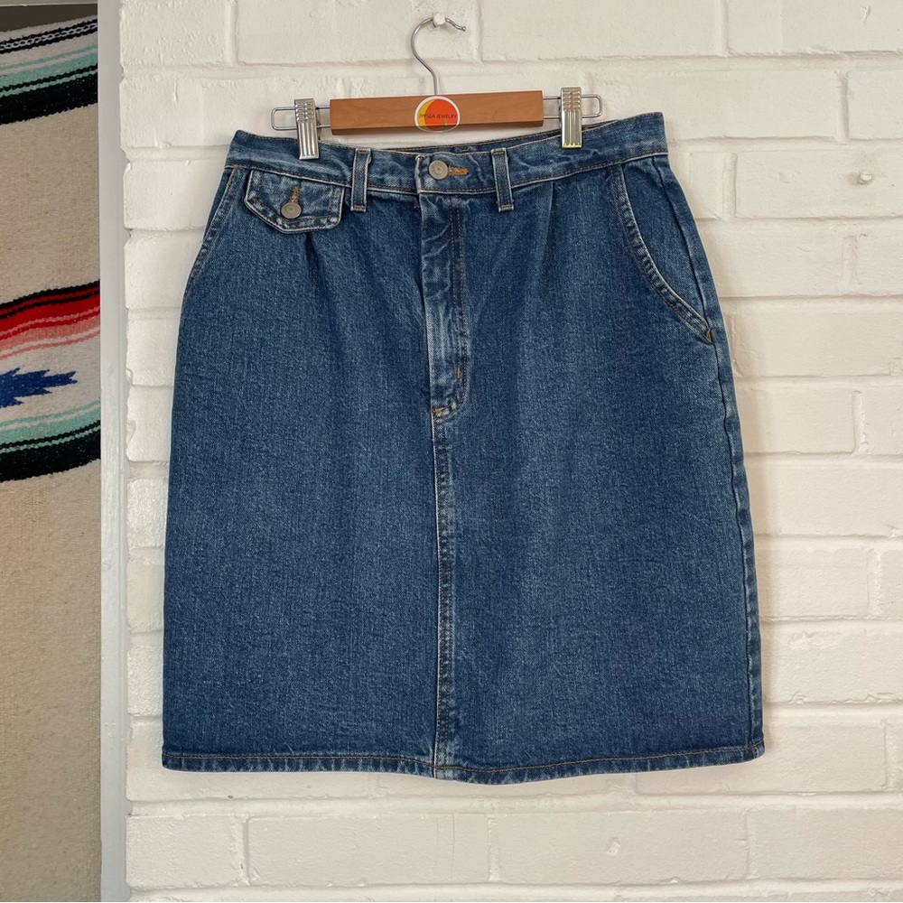 Vintage 80’s Vivaldi Jean Skirt Women’s Size 12 Denim Western Boot Scootin